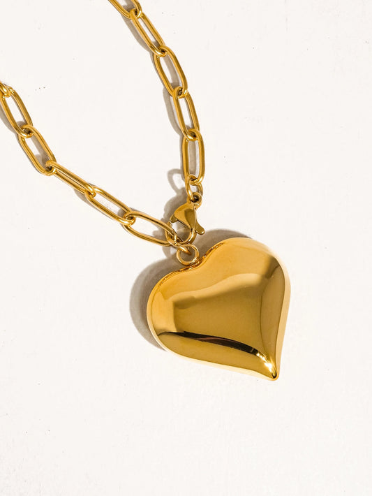 Radiant Heart Necklace- Link Chain