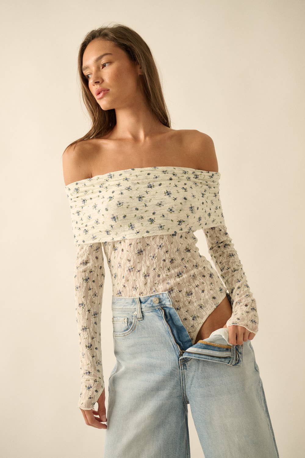Ditsy Lace Bodysuit