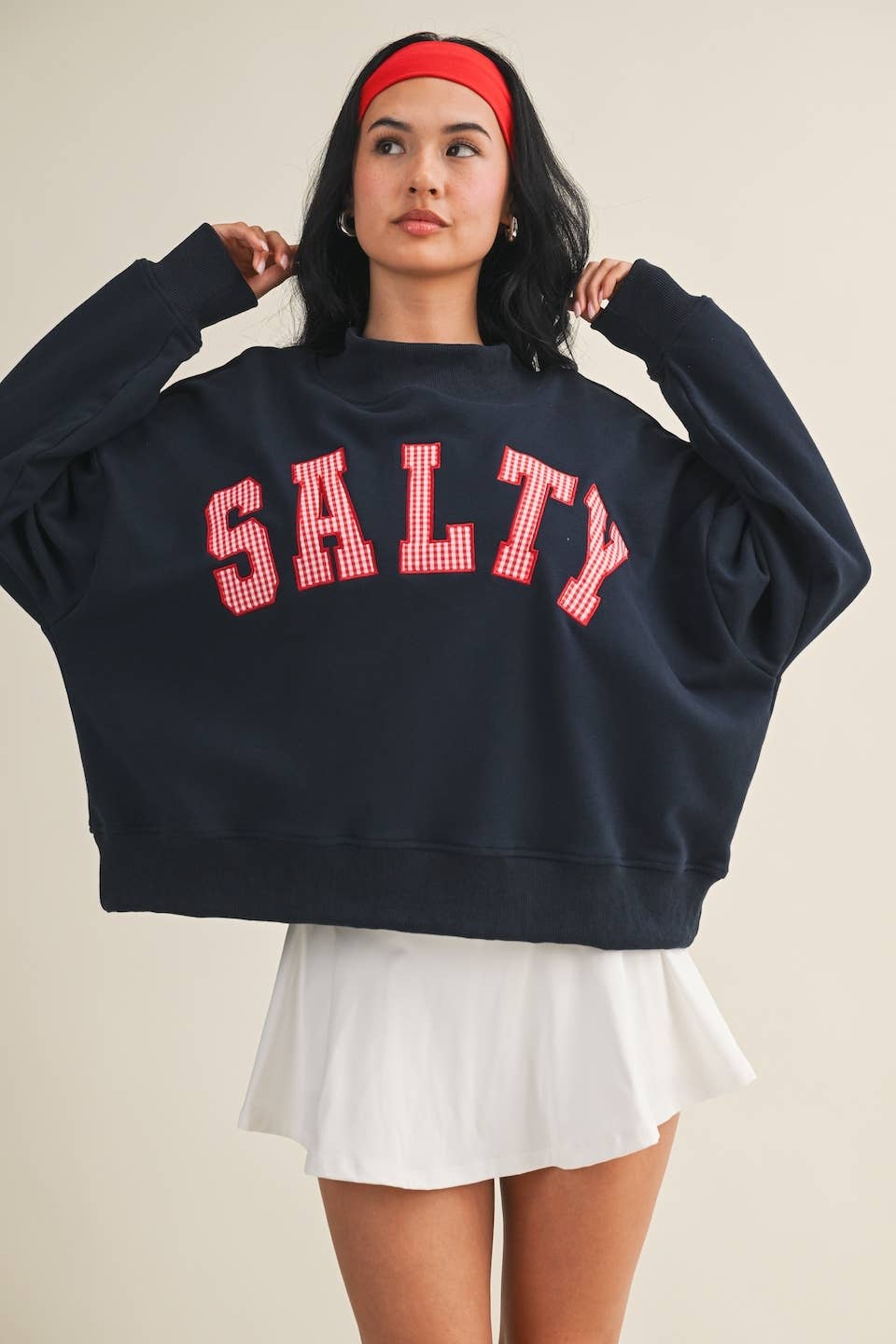 Navy Salty Mock Neck