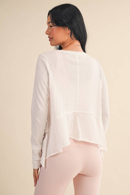 Lightweight Ruffle Top- White