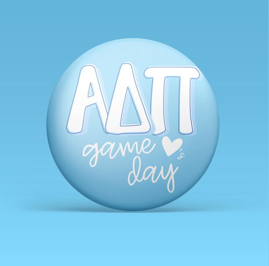 Alpha Delta Pi Loves Game Day Button