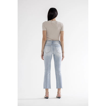 Light Wash Cropped Straight Jeans