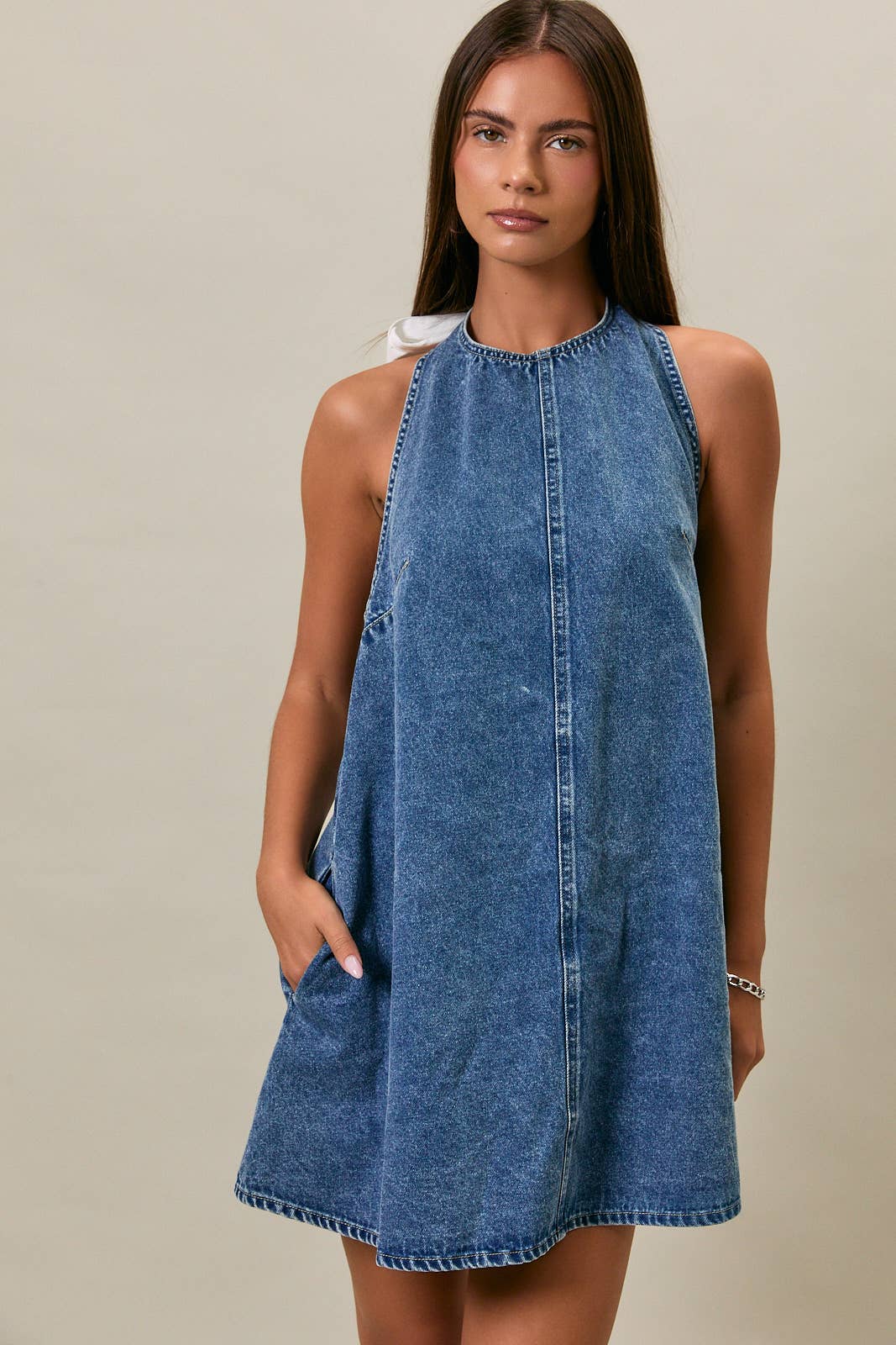 Loose Denim Mini Dress