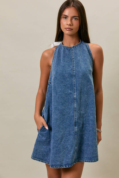 Loose Denim Mini Dress