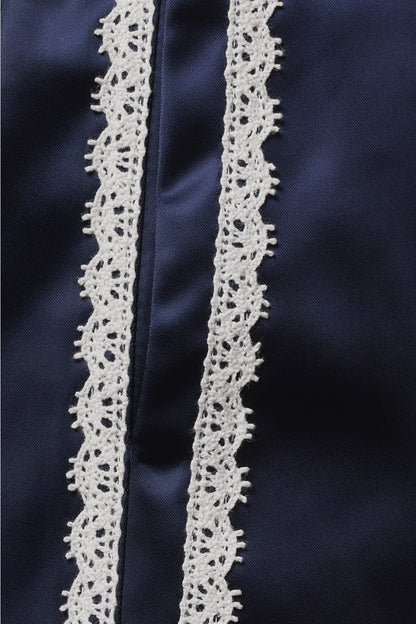 Satin Lace Trim Shorts
