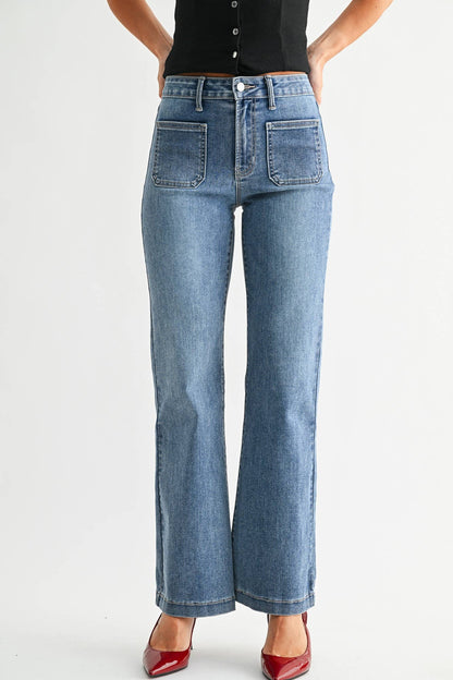 Patch Pocket Mini Flare Jeans