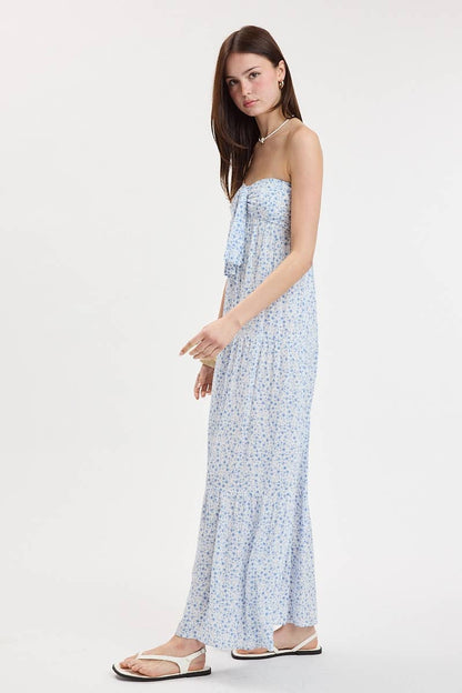 Ditsy Front Tie Maxi Dress