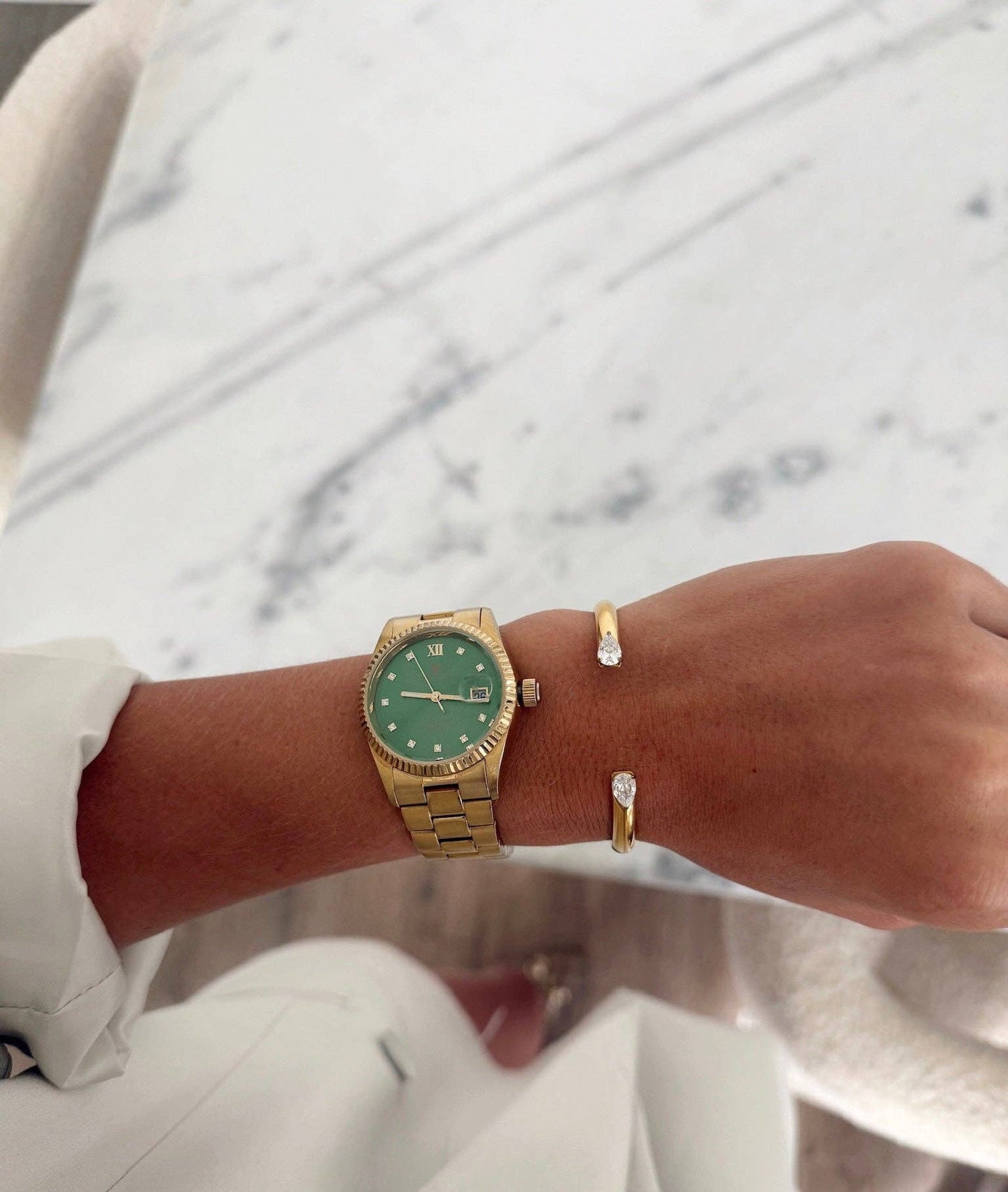 Slim Stone Cuff Bracelet