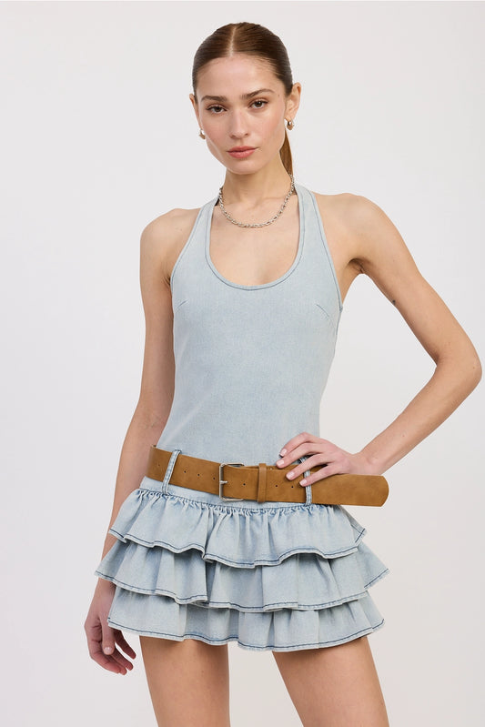 Belted Denim Dress