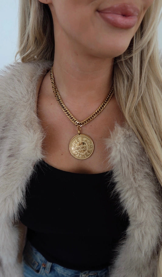 Love Each Other More Coin Necklace