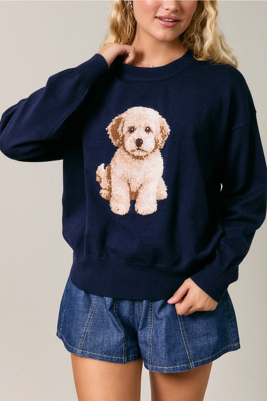 Navy Doodle Sweater