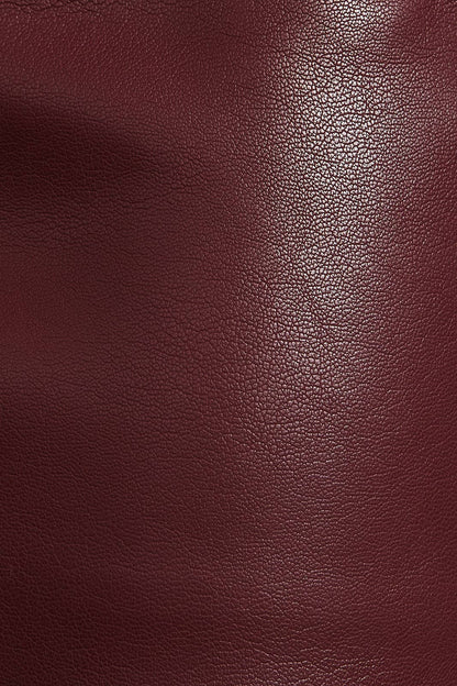 Burgundy Leather Mini Skirt