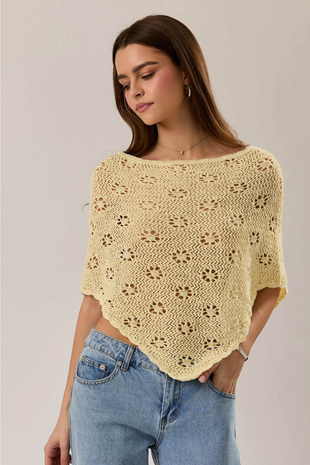 Floral Stitch Poncho