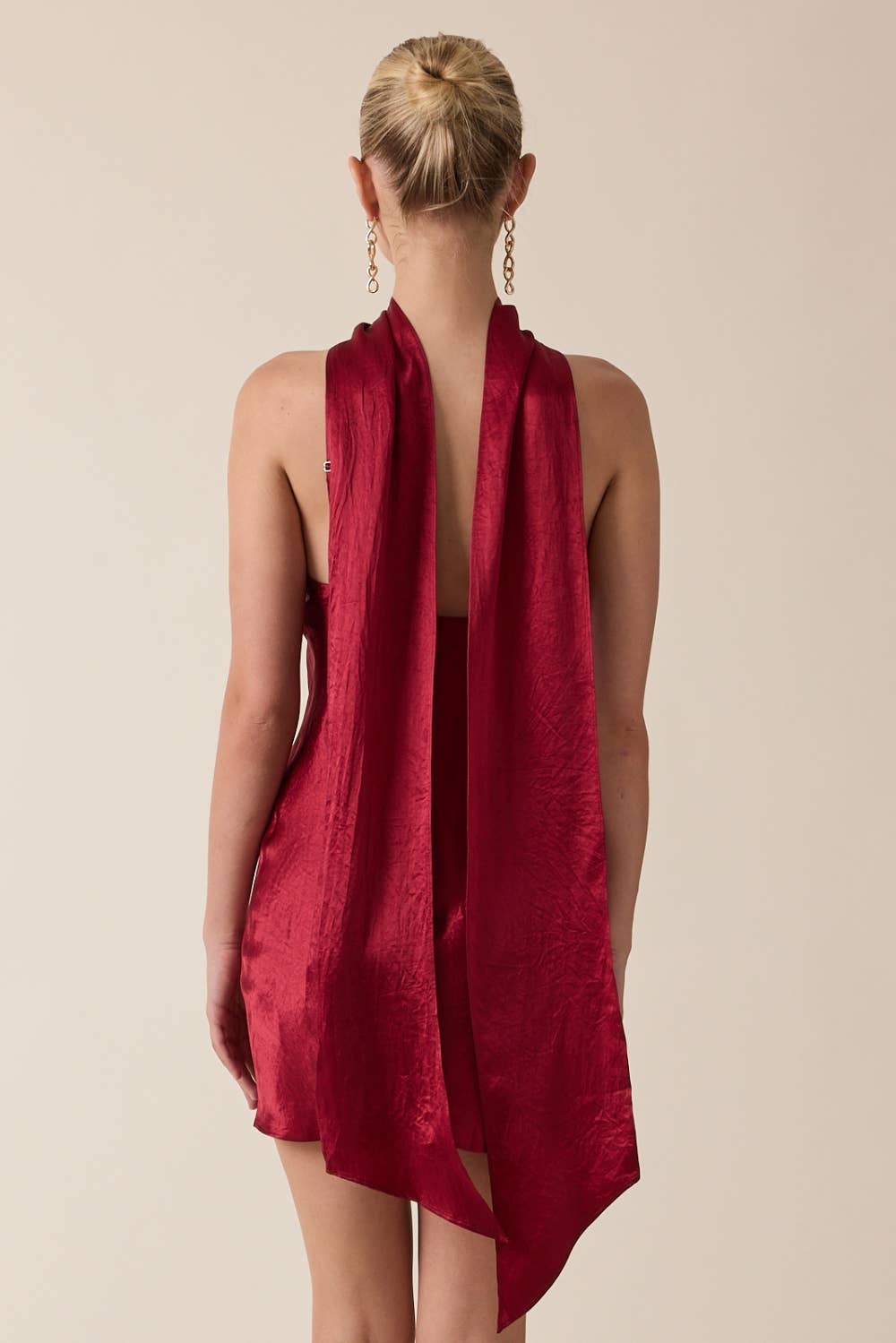 Merlot Scarf Mini Dress