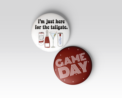 Maroon Lined Game Day Button