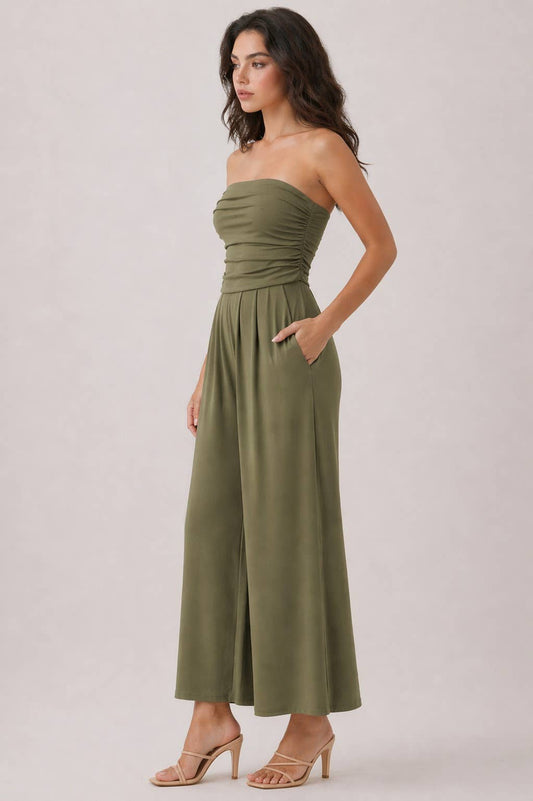 Olive Tube Jumpsuit