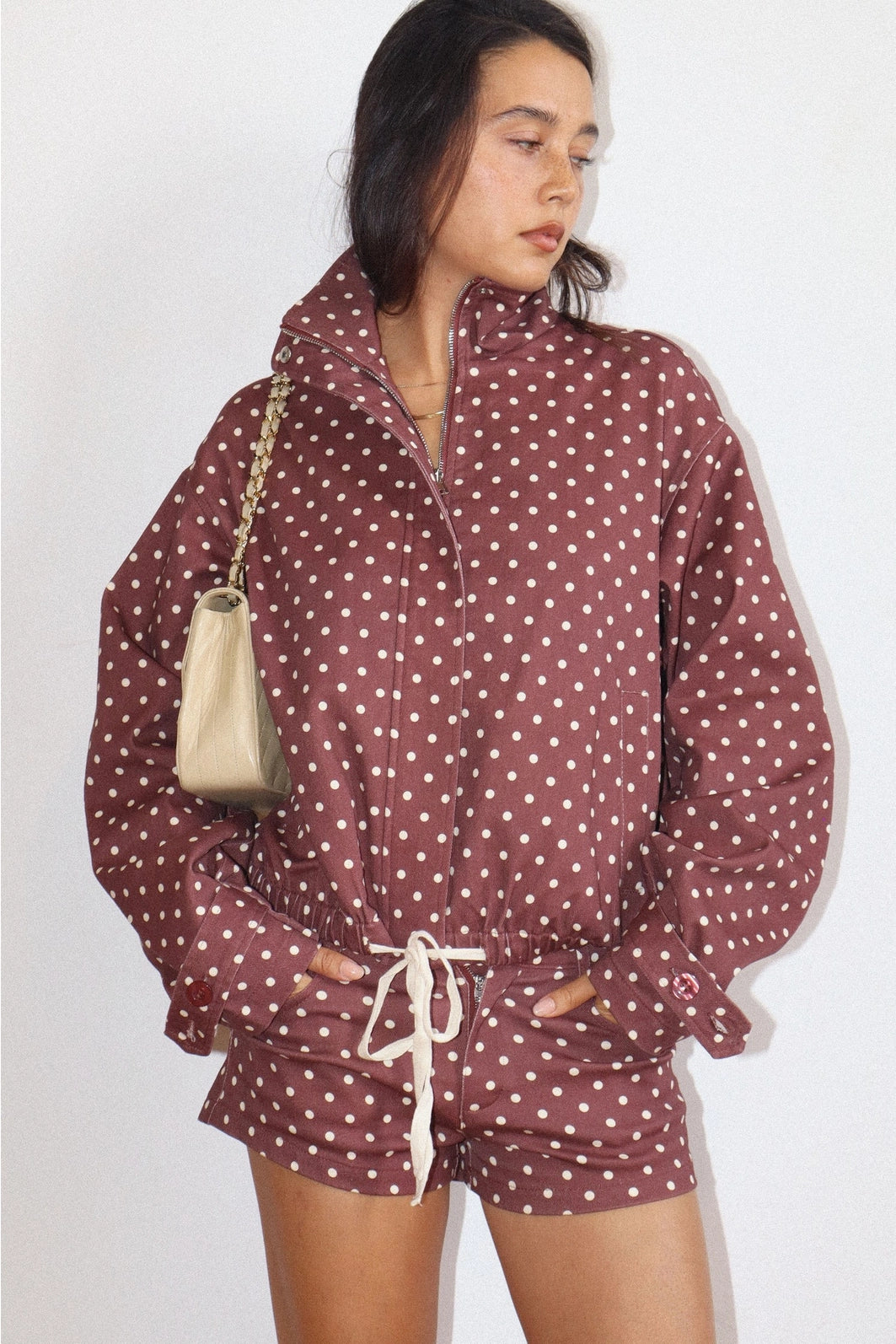 Sutton Dot Jacket- Merlot