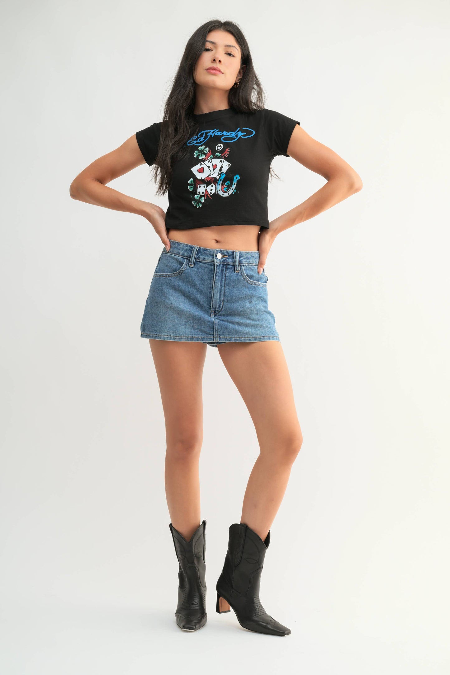 Ultra Mini Denim Skort