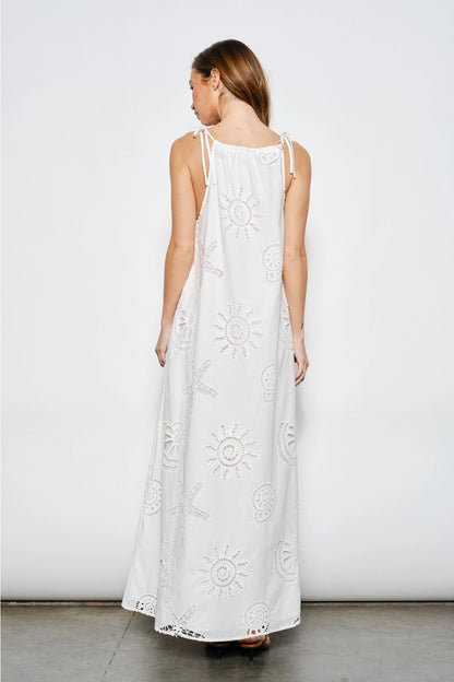 Shell Embroidery Beach Maxi