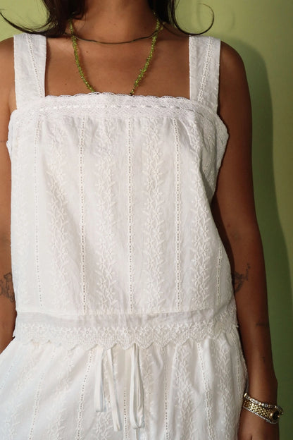 Broderie Square Neck Tank