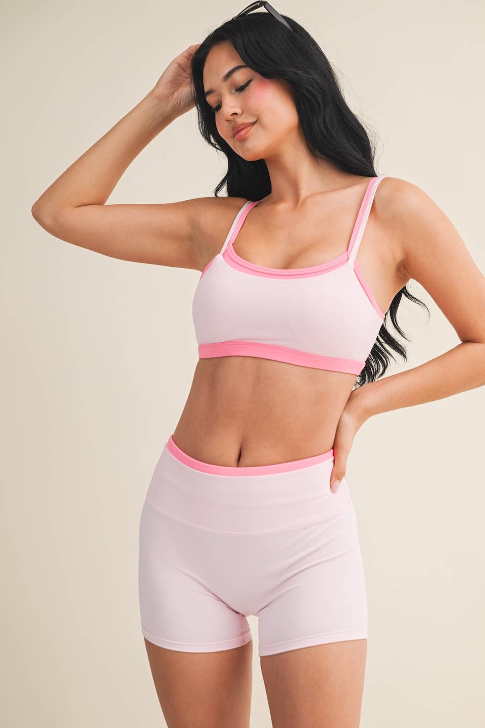 Double Layer Short/Bra Set- Blush