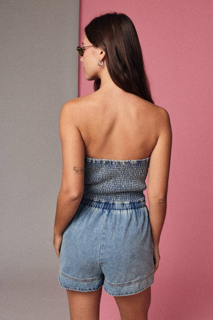 Downtown Denim Romper