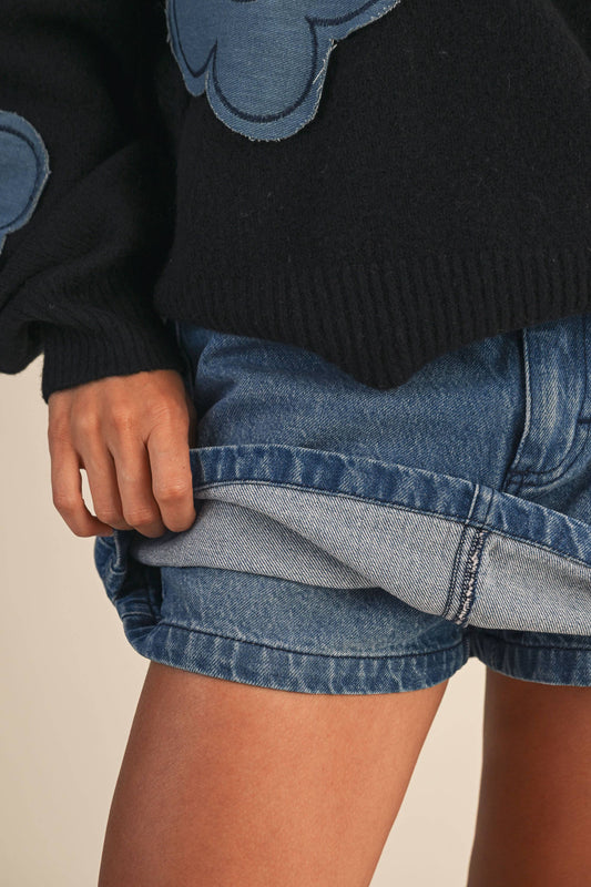 Mini Barrel Denim Skirt