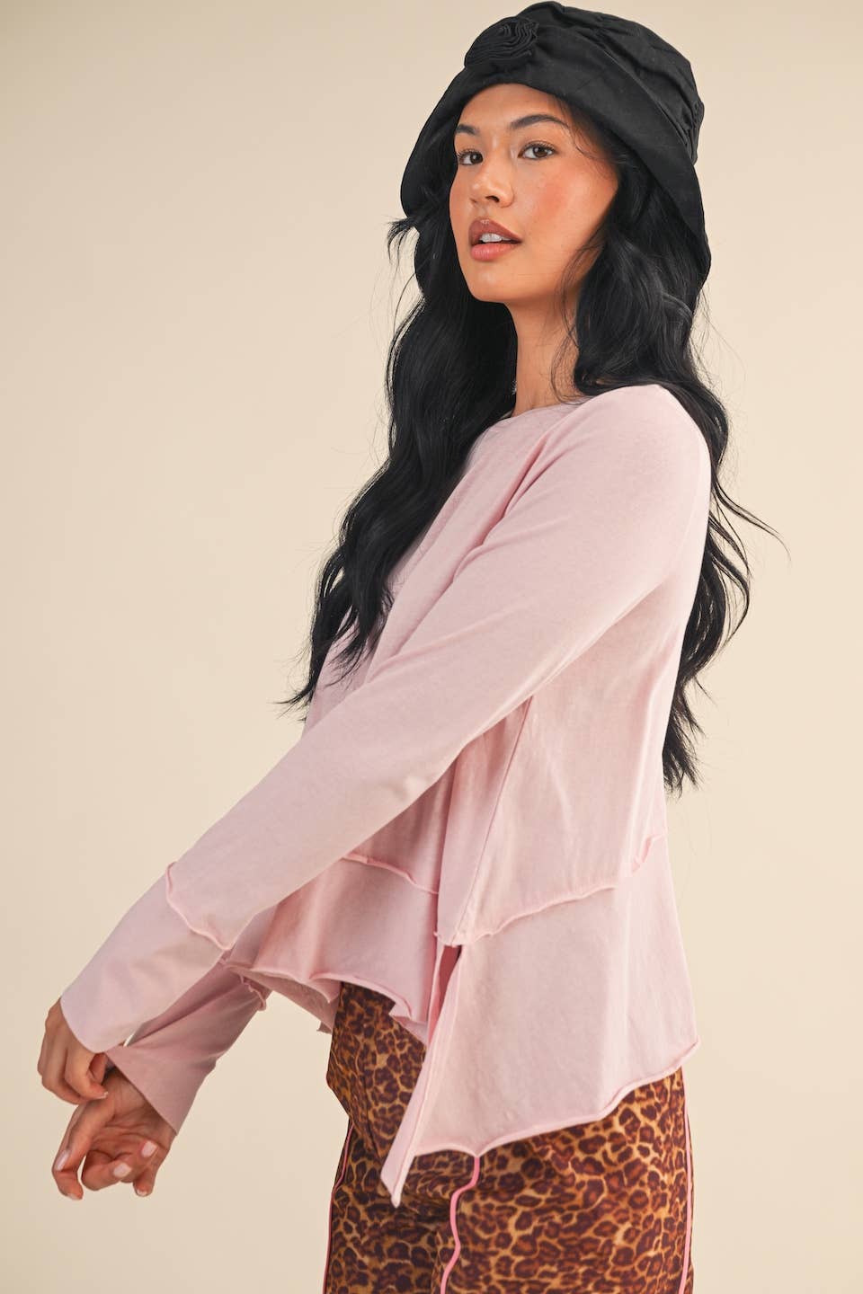 Lightweight Ruffle Top- Pink