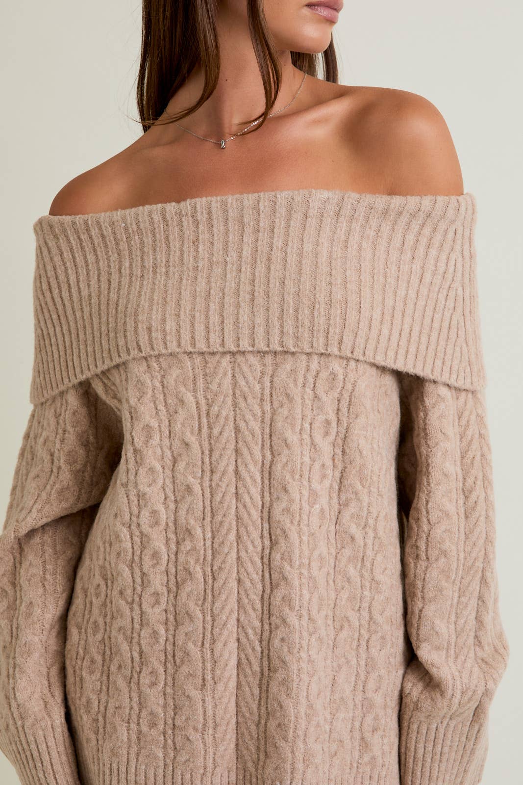 Off Shoulder Oversized Knit Top