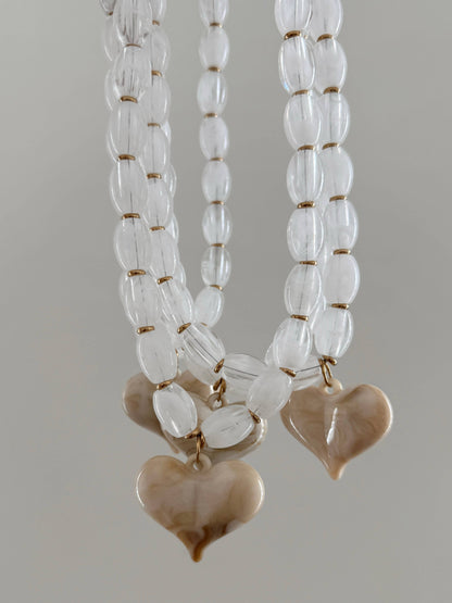 White Heart Necklace