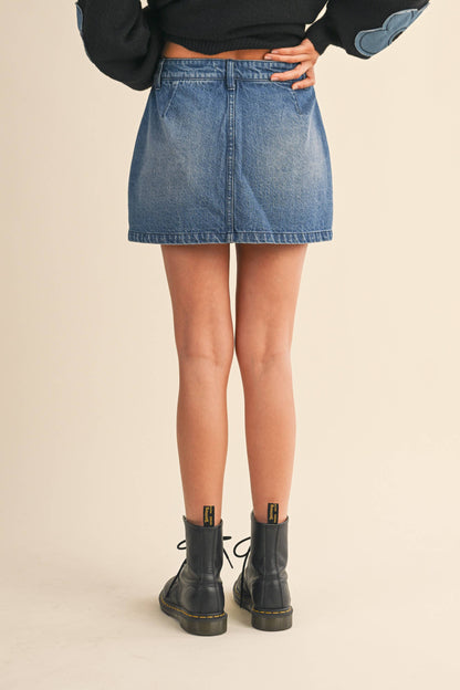 Mini Barrel Denim Skirt