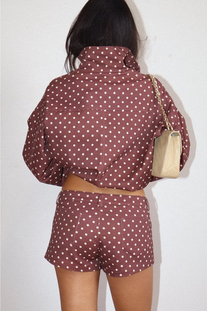 Sutton Dot Shorts- Merlot