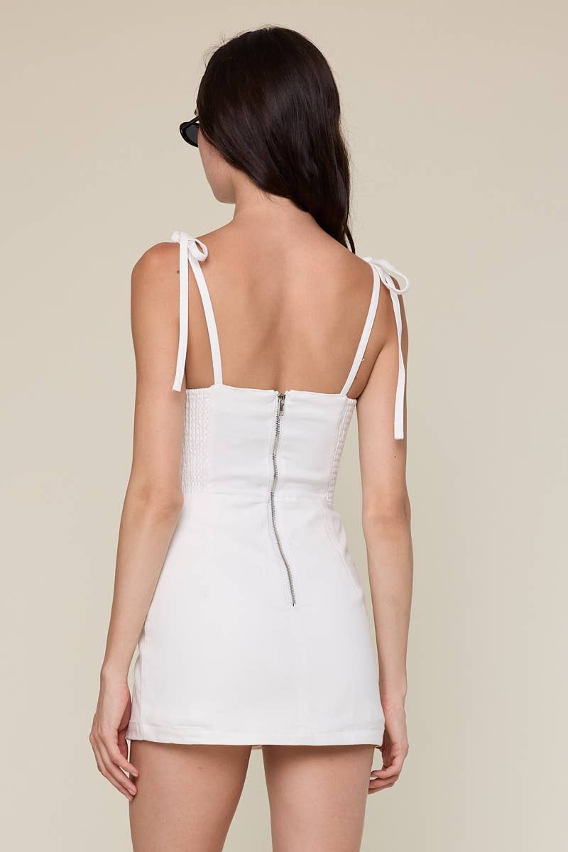 White Denim Mini Dress