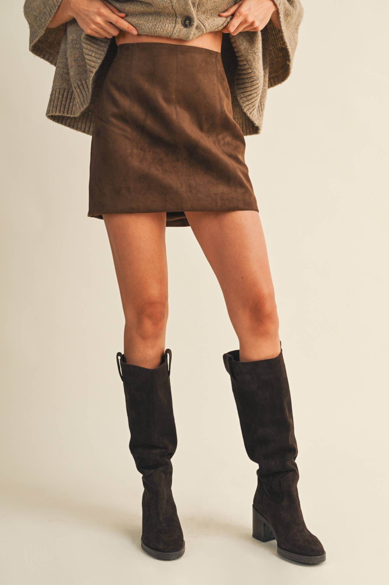 Mocha Suede Skirt
