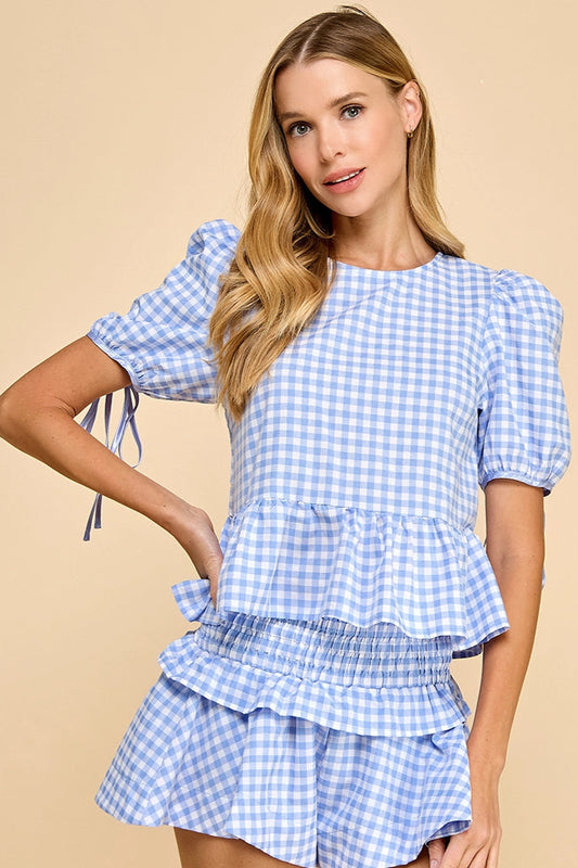 Blue Belle Ruffle Blouse