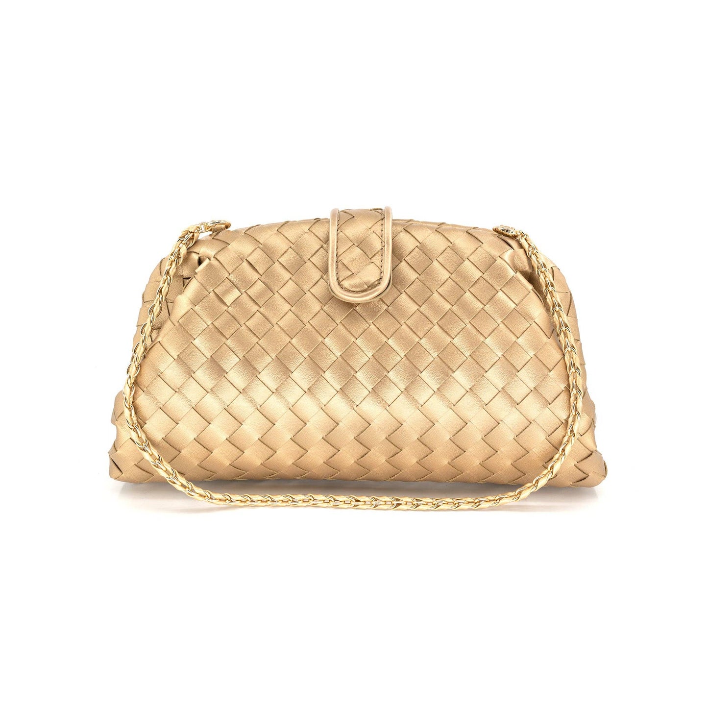 Gold Oversized Woven Clutch