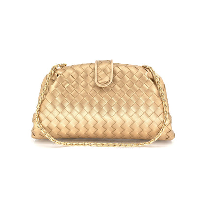 Gold Oversized Woven Clutch