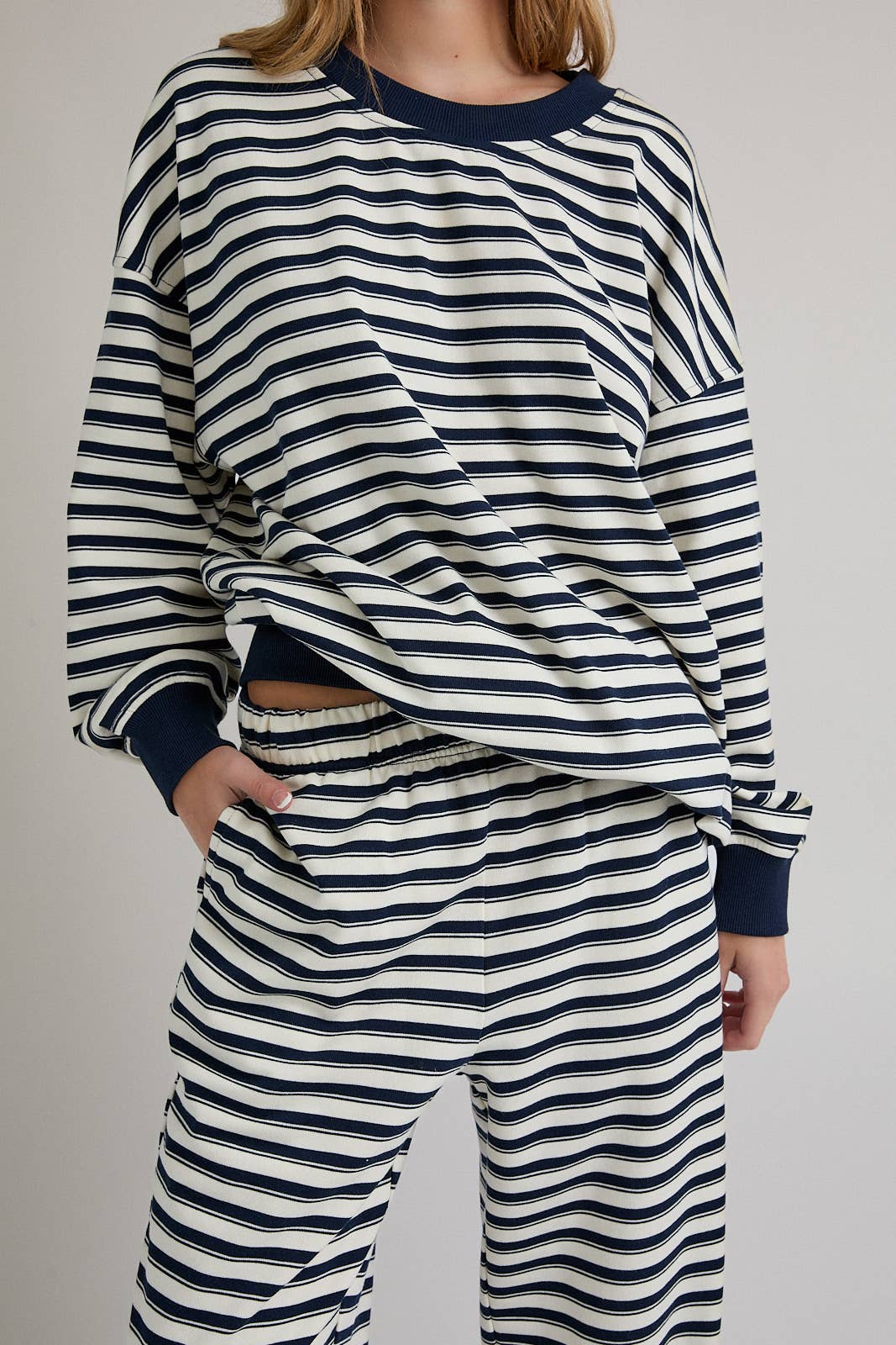 Navy & Cream Sweat Set