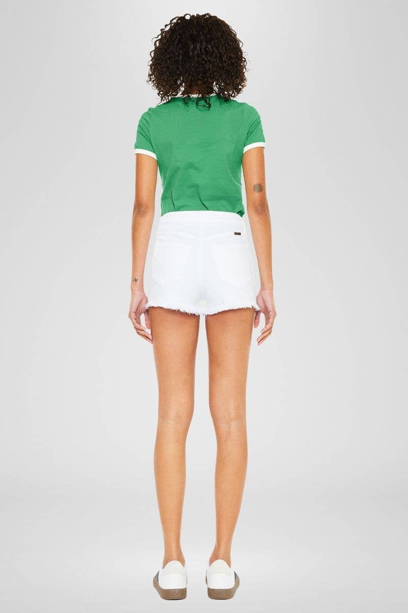 High Rise White Shorts