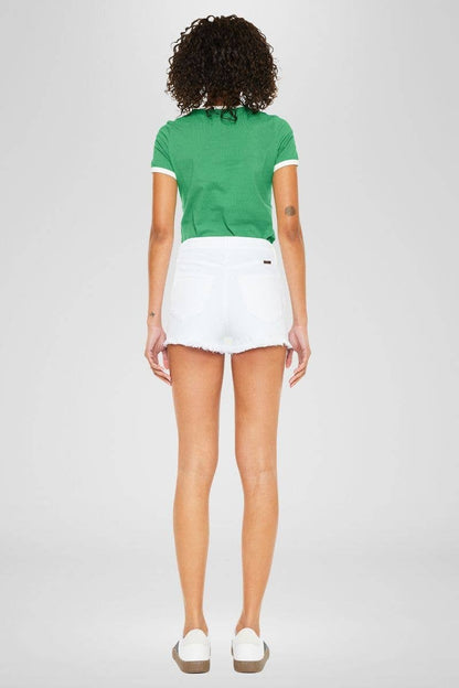 High Rise White Shorts