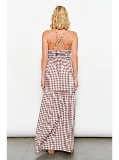 August Gingham Maxi Dress