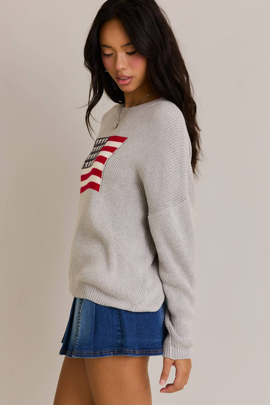 Grey Flag Sweater