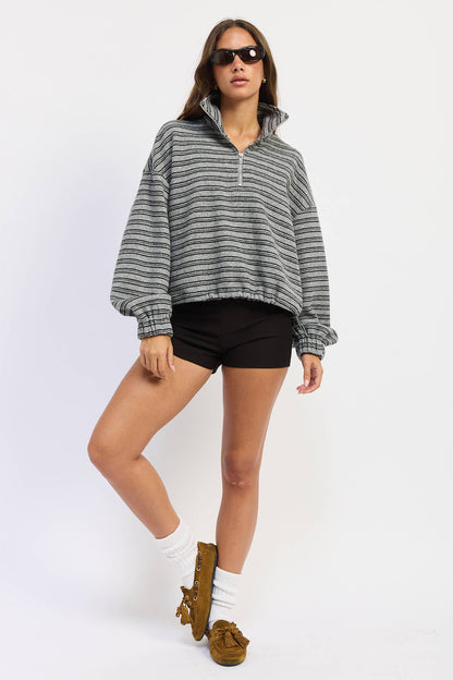 Dark Heather Grey Quarter zip