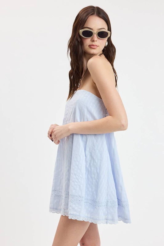 Strapless  Blue Sundress