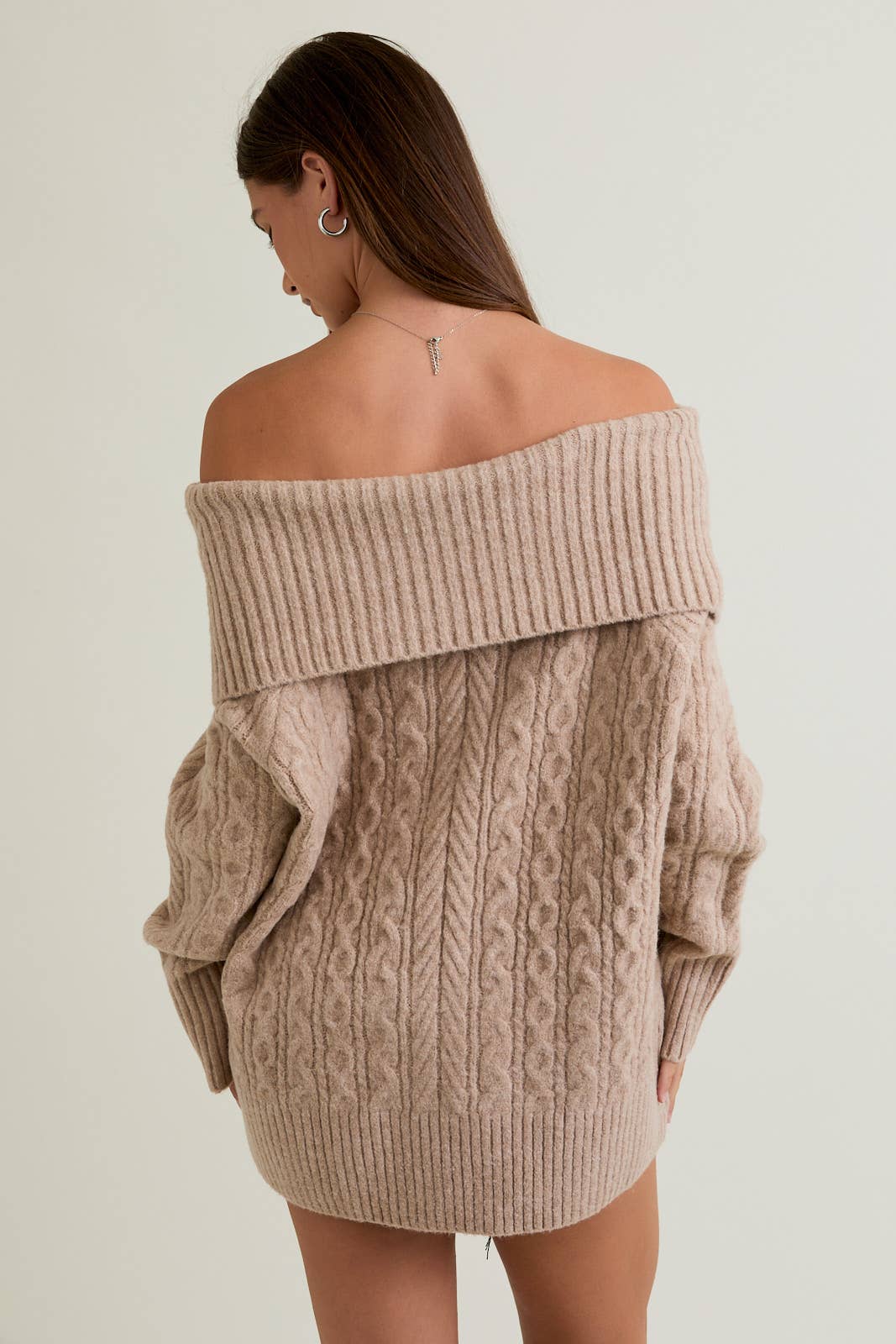 Off Shoulder Oversized Knit Top
