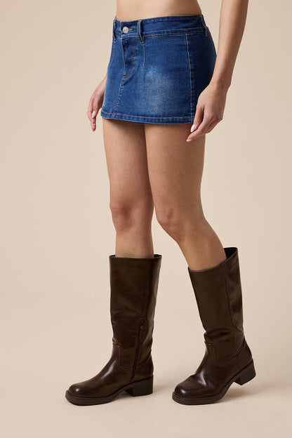Micro Dark Denim Skirt